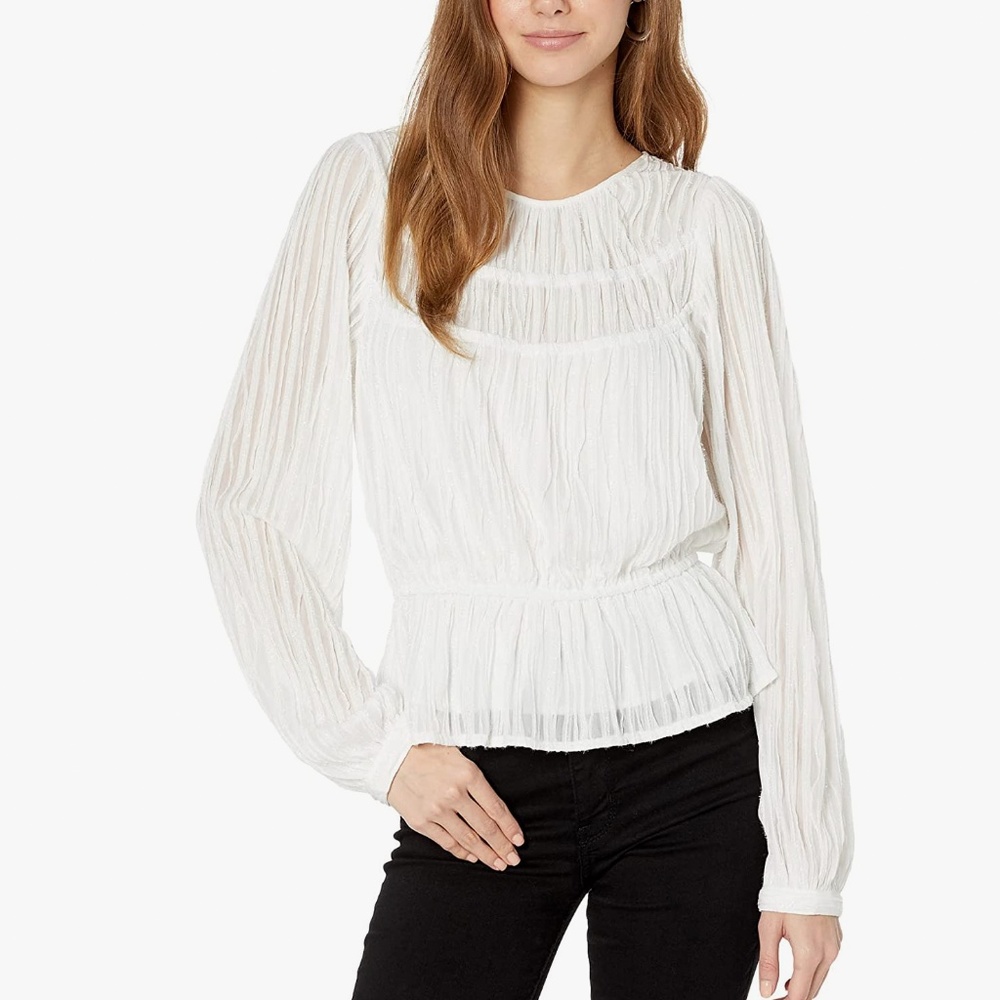 NWT Lost + Wander ENCHANTED GLOW TOP pearl shimmer XS